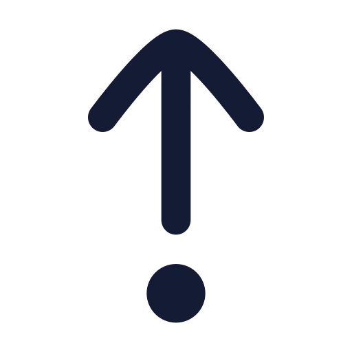 Arrow Up From Dot Icon in Solid Rounded style