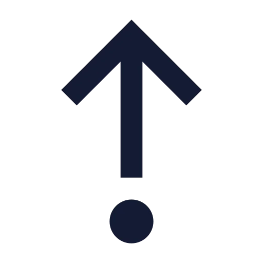 Arrow Up From Dot Icon in Solid Sharp style