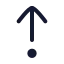 Arrowupfromdot icon with stroke rounded style