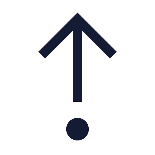 Arrow Up From Dot Icon in Stroke Sharp style