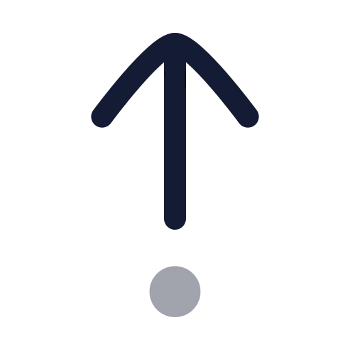 Arrow Up From Dot Icon in Twotone Rounded style