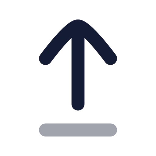 Arrow Up From Line Icon in Bulk Rounded style