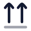 Arrowupfromline icon with bulk rounded style