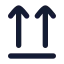 Arrowupfromline icon with solid rounded style