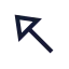 Arrowupleft icon with stroke sharp style