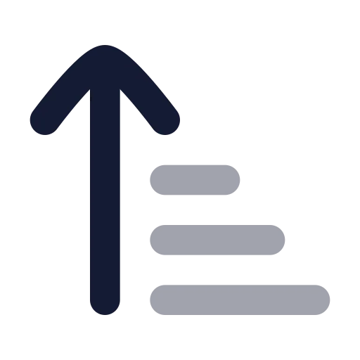 Arrow Up Narrow Wide Icon in Bulk Rounded style