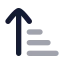 Arrowupnarrowwide icon with bulk rounded style