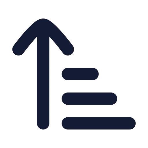 Arrow Up Narrow Wide Icon in Solid Rounded style