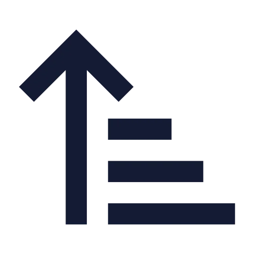 Arrow Up Narrow Wide Icon in Solid Sharp style