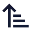 Arrowupnarrowwide icon with solid sharp style