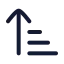 Arrowupnarrowwide icon with stroke rounded style