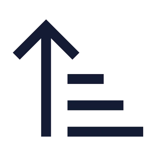 Arrow Up Narrow Wide Icon in Stroke Sharp style