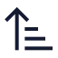 Arrowupnarrowwide icon with stroke sharp style