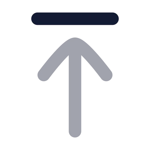 Arrow Up To Line Icon in Bulk Rounded style