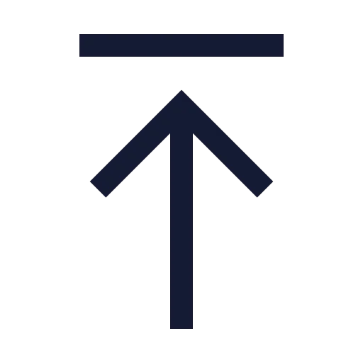 Arrow Up To Line Icon in Stroke Sharp style