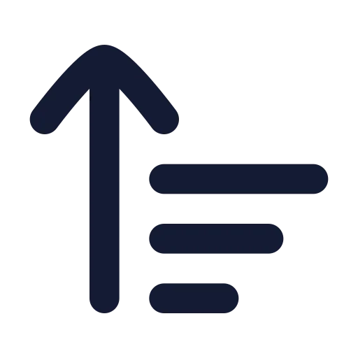 Arrow Up Wide Narrow Icon in Solid Rounded style