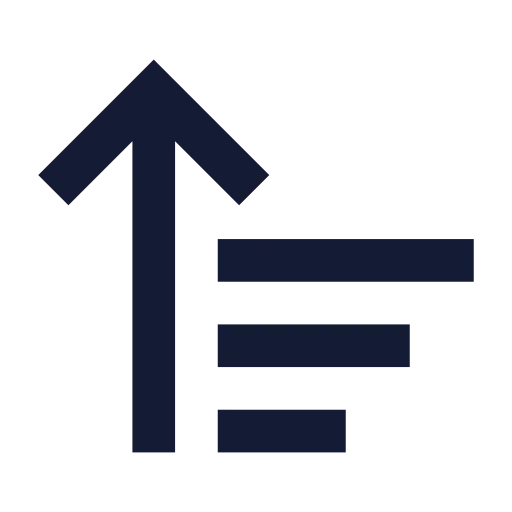 Arrow Up Wide Narrow Icon in Solid Sharp style