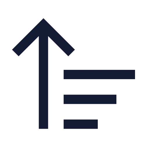 Arrow Up Wide Narrow Icon in Stroke Sharp style