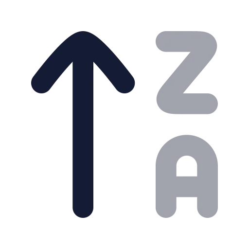 Arrow Up Z A Icon in Bulk Rounded style