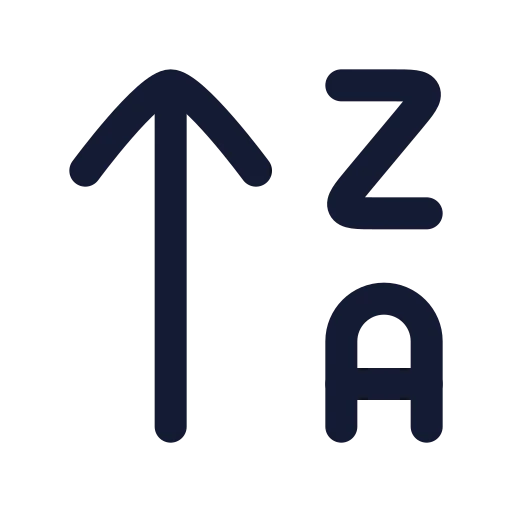 Arrow Up Z A Icon in Duotone Rounded style