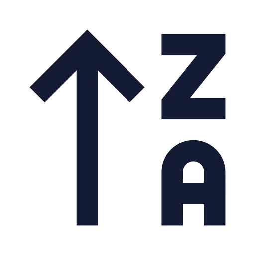 Arrow Up Z A Icon in Solid Sharp style