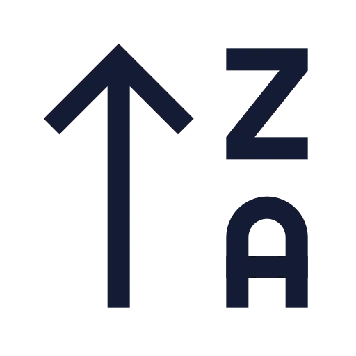 Arrow Up Z A Icon in Stroke Sharp style