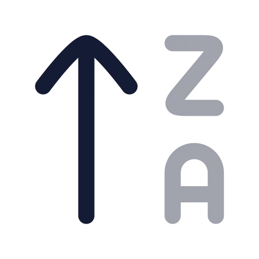 Arrow Up Z A Icon in Twotone Rounded style