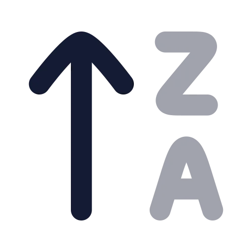 Arrow Up Za Icon in Bulk Rounded style