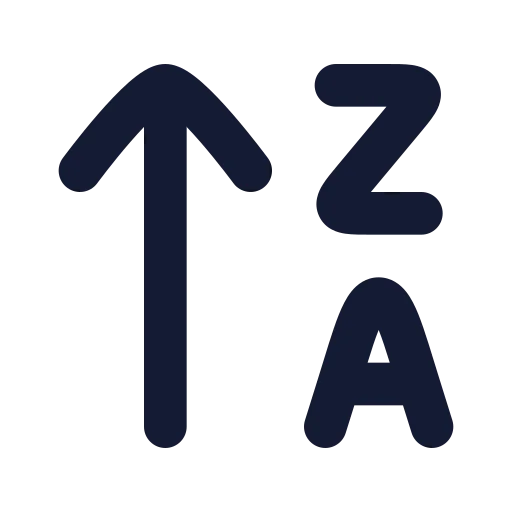 Arrow Up Za Icon in Solid Rounded style