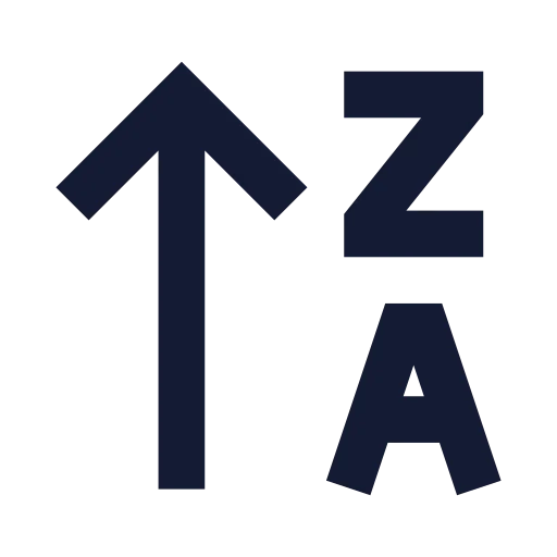 Arrow Up Za Icon in Solid Sharp style