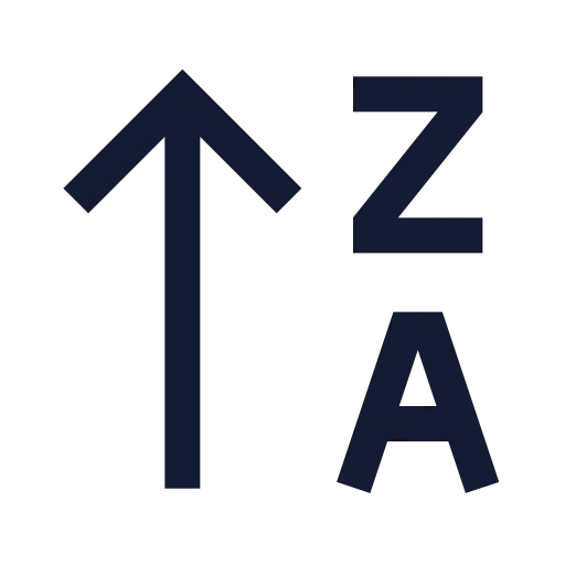 Arrow Up Za Icon in Stroke Sharp style