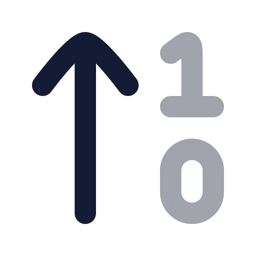 Arrow Up 10 Icon in Bulk Rounded style