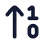 Arrowup 10 icon with solid rounded style