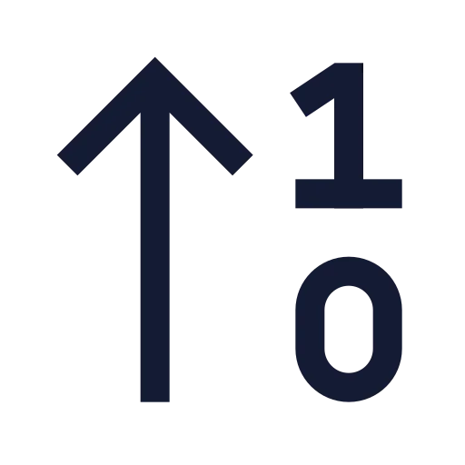 Arrow Up 10 Icon in Stroke Sharp style