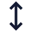 Arrowvertical icon with solid sharp style