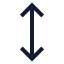 Arrowvertical icon with stroke sharp style