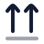 Arrowsupfromline icon with bulk rounded style