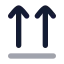 Arrowsupfromline icon with bulk rounded style