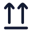 Arrowsupfromline icon with solid rounded style