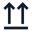 Arrowsupfromline icon with solid sharp style