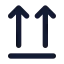 Arrowsupfromline icon with solid standard style