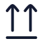 Arrowsupfromline icon with stroke rounded style