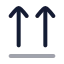 Arrowsupfromline icon with twotone rounded style