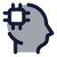 Artificialintelligence icon with duotone rounded style