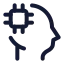Artificialintelligence icon with stroke rounded style