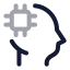 Artificialintelligence icon with twotone rounded style