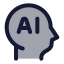 Artificialintelligence icon with duotone rounded style