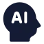 Artificialintelligence icon with solid rounded style
