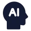 Artificialintelligence icon with solid standard style