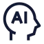 Artificialintelligence icon with stroke sharp style